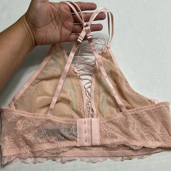 Victoria’s Secret Very Sexy Lace Up Bralette Light Pink Womens Size Large - Picture 4 of 8